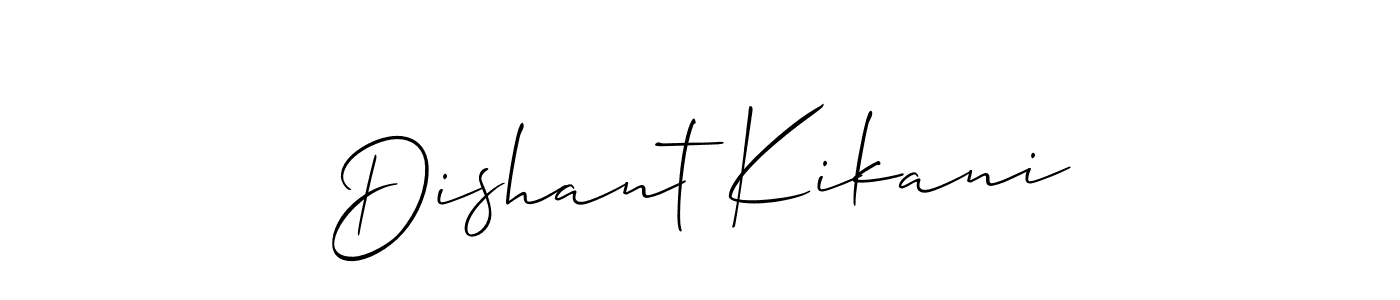 You should practise on your own different ways (Allison_Script) to write your name (Dishant Kikani) in signature. don't let someone else do it for you. Dishant Kikani signature style 2 images and pictures png