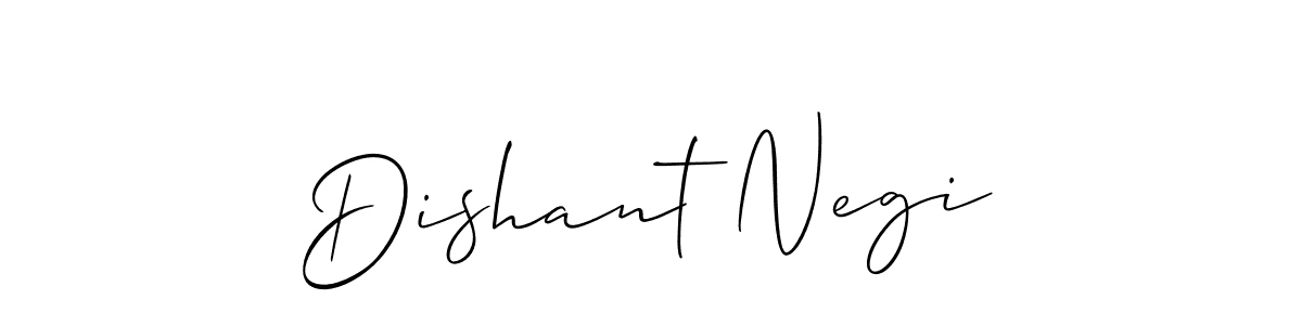 Make a beautiful signature design for name Dishant Negi. With this signature (Allison_Script) style, you can create a handwritten signature for free. Dishant Negi signature style 2 images and pictures png