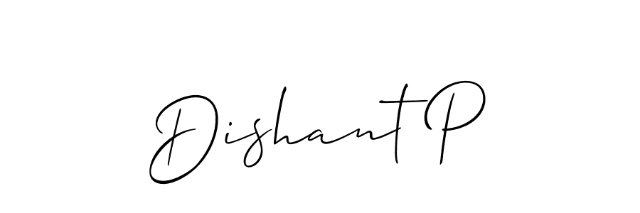 The best way (Allison_Script) to make a short signature is to pick only two or three words in your name. The name Dishant P include a total of six letters. For converting this name. Dishant P signature style 2 images and pictures png