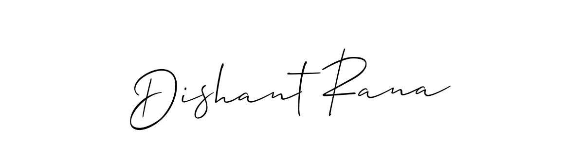 How to make Dishant Rana signature? Allison_Script is a professional autograph style. Create handwritten signature for Dishant Rana name. Dishant Rana signature style 2 images and pictures png