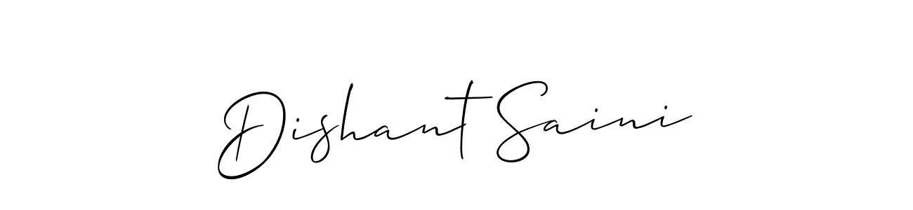 It looks lik you need a new signature style for name Dishant Saini. Design unique handwritten (Allison_Script) signature with our free signature maker in just a few clicks. Dishant Saini signature style 2 images and pictures png
