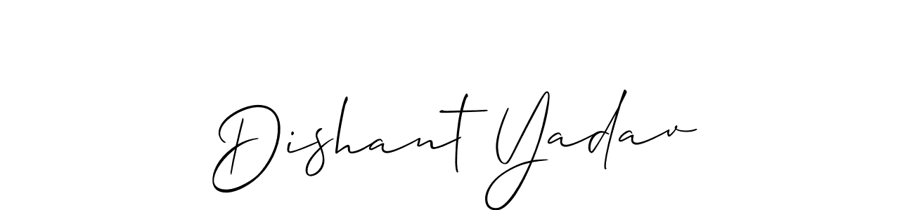 Use a signature maker to create a handwritten signature online. With this signature software, you can design (Allison_Script) your own signature for name Dishant Yadav. Dishant Yadav signature style 2 images and pictures png