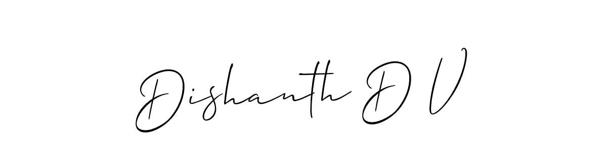 Dishanth D V stylish signature style. Best Handwritten Sign (Allison_Script) for my name. Handwritten Signature Collection Ideas for my name Dishanth D V. Dishanth D V signature style 2 images and pictures png