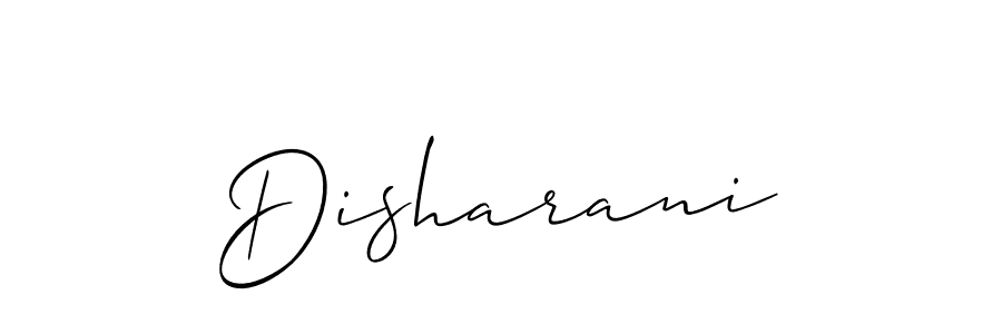 How to make Disharani signature? Allison_Script is a professional autograph style. Create handwritten signature for Disharani name. Disharani signature style 2 images and pictures png