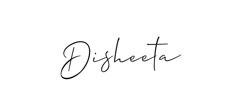 Design your own signature with our free online signature maker. With this signature software, you can create a handwritten (Allison_Script) signature for name Disheeta. Disheeta signature style 2 images and pictures png