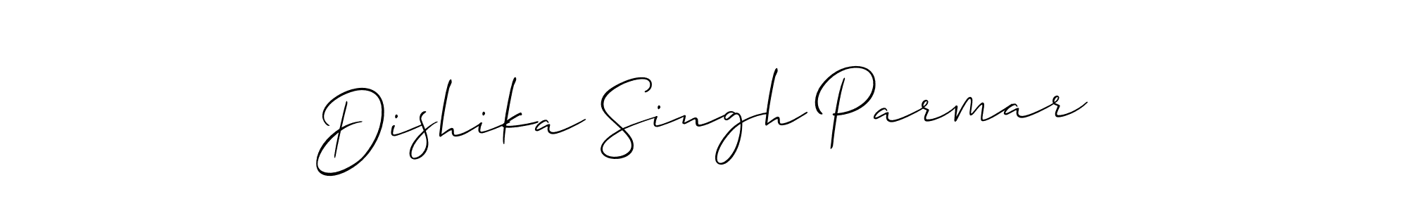 Make a beautiful signature design for name Dishika Singh Parmar. With this signature (Allison_Script) style, you can create a handwritten signature for free. Dishika Singh Parmar signature style 2 images and pictures png