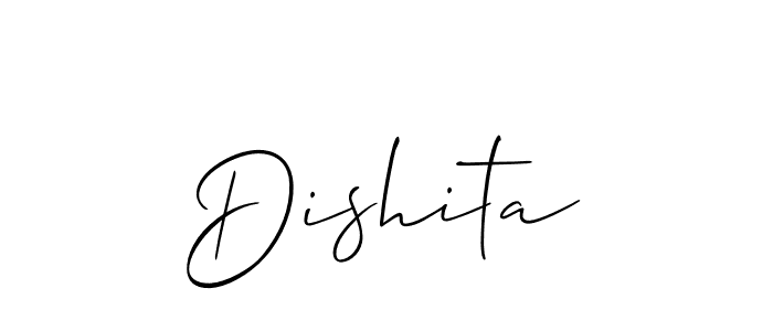 It looks lik you need a new signature style for name Dishita. Design unique handwritten (Allison_Script) signature with our free signature maker in just a few clicks. Dishita signature style 2 images and pictures png