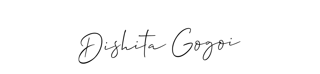 How to Draw Dishita Gogoi signature style? Allison_Script is a latest design signature styles for name Dishita Gogoi. Dishita Gogoi signature style 2 images and pictures png