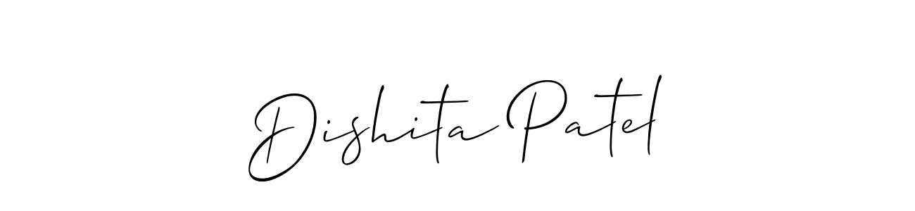 You should practise on your own different ways (Allison_Script) to write your name (Dishita Patel) in signature. don't let someone else do it for you. Dishita Patel signature style 2 images and pictures png