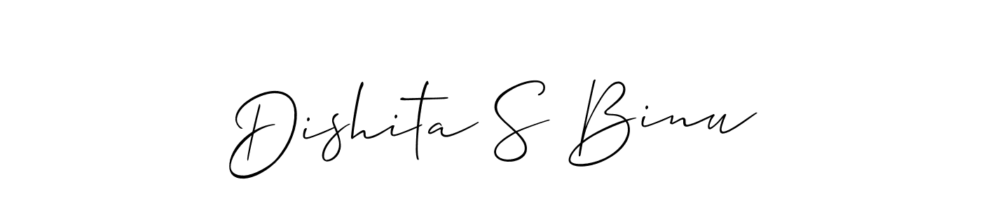 Use a signature maker to create a handwritten signature online. With this signature software, you can design (Allison_Script) your own signature for name Dishita S Binu. Dishita S Binu signature style 2 images and pictures png