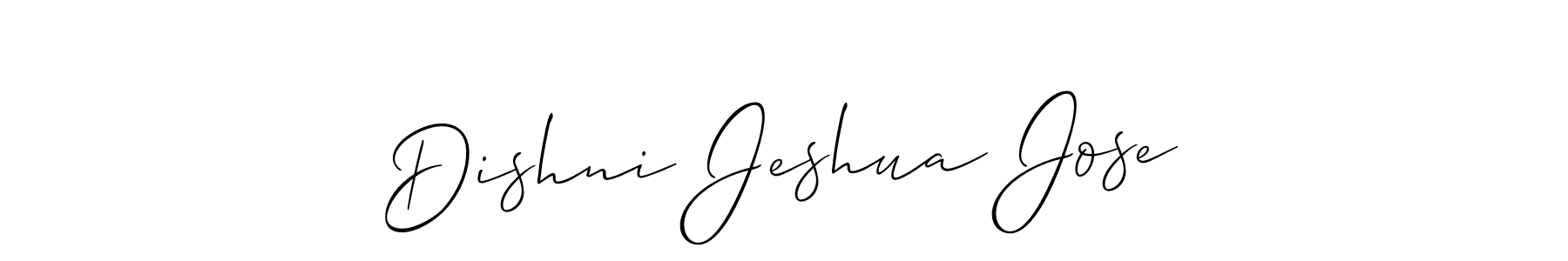 Similarly Allison_Script is the best handwritten signature design. Signature creator online .You can use it as an online autograph creator for name Dishni Jeshua Jose. Dishni Jeshua Jose signature style 2 images and pictures png