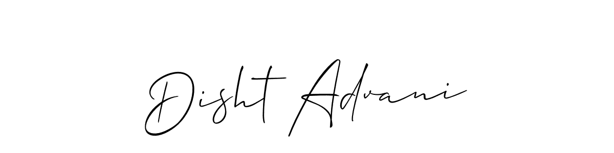 Create a beautiful signature design for name Disht Advani. With this signature (Allison_Script) fonts, you can make a handwritten signature for free. Disht Advani signature style 2 images and pictures png