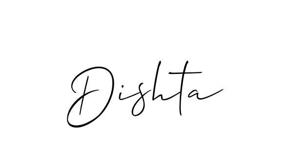 Create a beautiful signature design for name Dishta. With this signature (Allison_Script) fonts, you can make a handwritten signature for free. Dishta signature style 2 images and pictures png