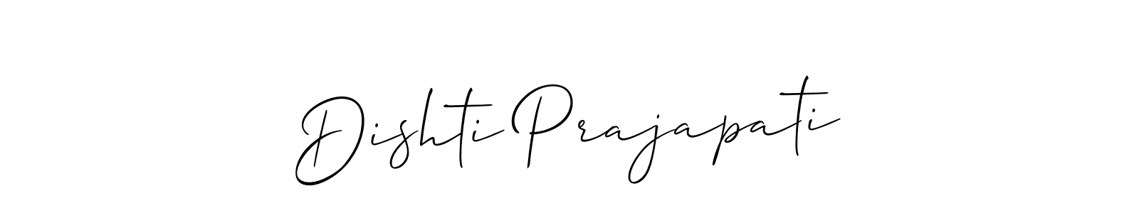 How to make Dishti Prajapati signature? Allison_Script is a professional autograph style. Create handwritten signature for Dishti Prajapati name. Dishti Prajapati signature style 2 images and pictures png