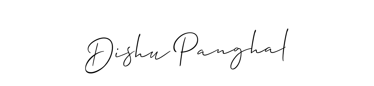 How to make Dishu Panghal name signature. Use Allison_Script style for creating short signs online. This is the latest handwritten sign. Dishu Panghal signature style 2 images and pictures png