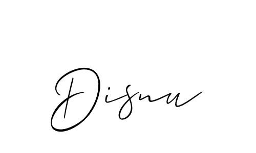 Make a beautiful signature design for name Disnu. With this signature (Allison_Script) style, you can create a handwritten signature for free. Disnu signature style 2 images and pictures png
