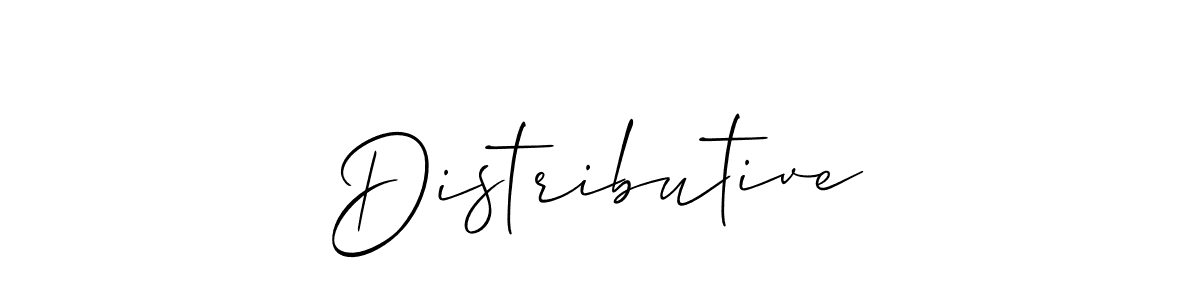Design your own signature with our free online signature maker. With this signature software, you can create a handwritten (Allison_Script) signature for name Distributive. Distributive signature style 2 images and pictures png