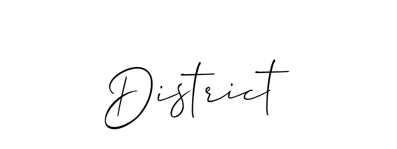 Make a beautiful signature design for name District. With this signature (Allison_Script) style, you can create a handwritten signature for free. District signature style 2 images and pictures png