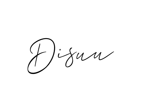 The best way (Allison_Script) to make a short signature is to pick only two or three words in your name. The name Disuu include a total of six letters. For converting this name. Disuu signature style 2 images and pictures png