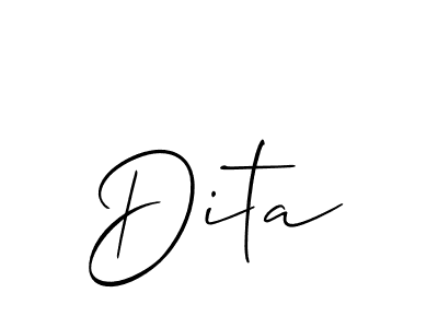 Create a beautiful signature design for name Dita. With this signature (Allison_Script) fonts, you can make a handwritten signature for free. Dita signature style 2 images and pictures png