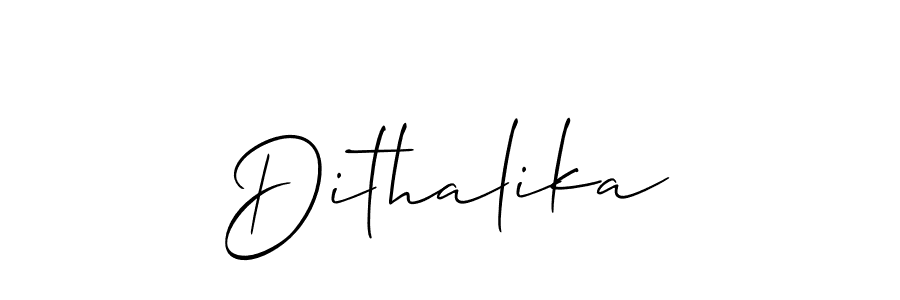 Create a beautiful signature design for name Dithalika. With this signature (Allison_Script) fonts, you can make a handwritten signature for free. Dithalika signature style 2 images and pictures png