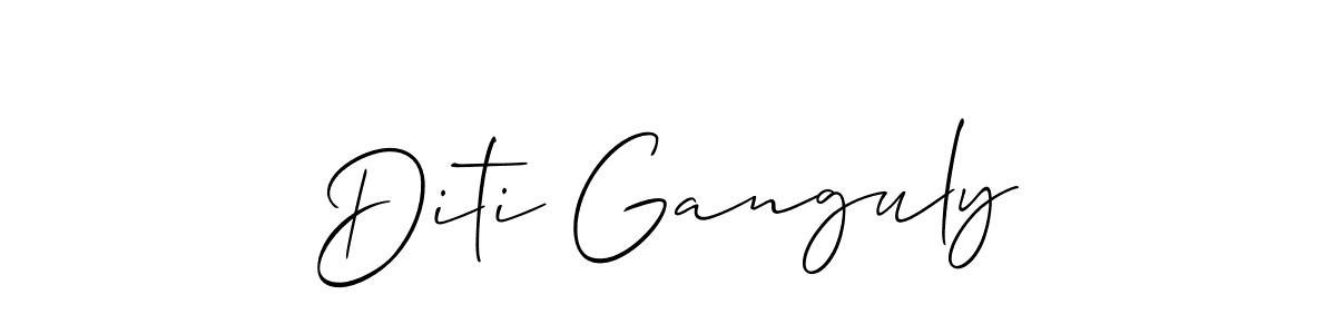 Allison_Script is a professional signature style that is perfect for those who want to add a touch of class to their signature. It is also a great choice for those who want to make their signature more unique. Get Diti Ganguly name to fancy signature for free. Diti Ganguly signature style 2 images and pictures png