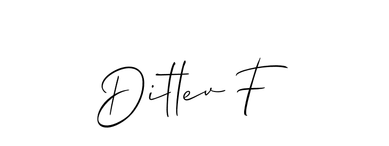 if you are searching for the best signature style for your name Ditlev F. so please give up your signature search. here we have designed multiple signature styles  using Allison_Script. Ditlev F signature style 2 images and pictures png