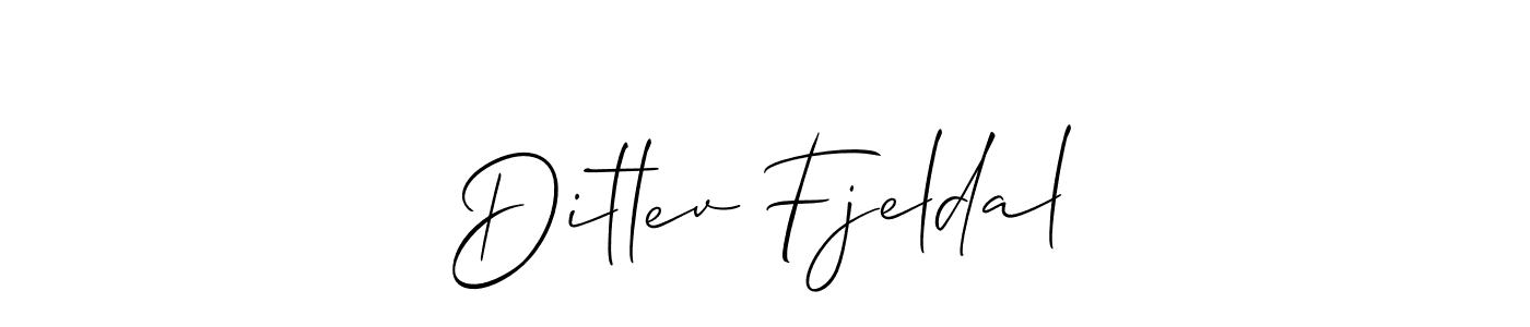 Create a beautiful signature design for name Ditlev Fjeldal. With this signature (Allison_Script) fonts, you can make a handwritten signature for free. Ditlev Fjeldal signature style 2 images and pictures png