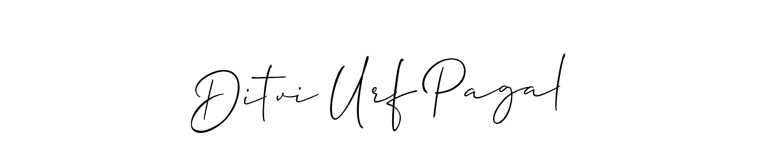 if you are searching for the best signature style for your name Ditvi Urf Pagal. so please give up your signature search. here we have designed multiple signature styles  using Allison_Script. Ditvi Urf Pagal signature style 2 images and pictures png