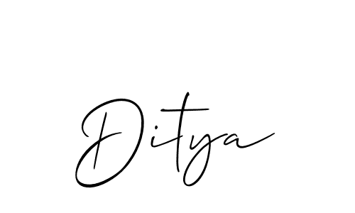 Make a beautiful signature design for name Ditya. With this signature (Allison_Script) style, you can create a handwritten signature for free. Ditya signature style 2 images and pictures png