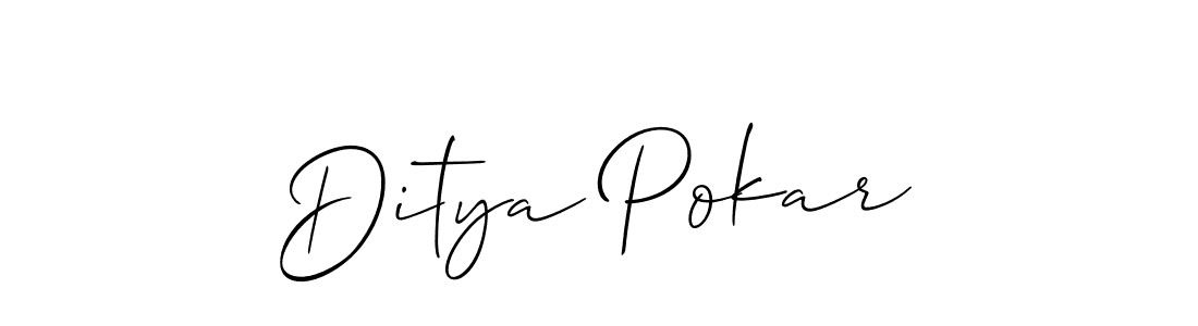 Also You can easily find your signature by using the search form. We will create Ditya Pokar name handwritten signature images for you free of cost using Allison_Script sign style. Ditya Pokar signature style 2 images and pictures png