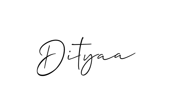 Use a signature maker to create a handwritten signature online. With this signature software, you can design (Allison_Script) your own signature for name Dityaa. Dityaa signature style 2 images and pictures png