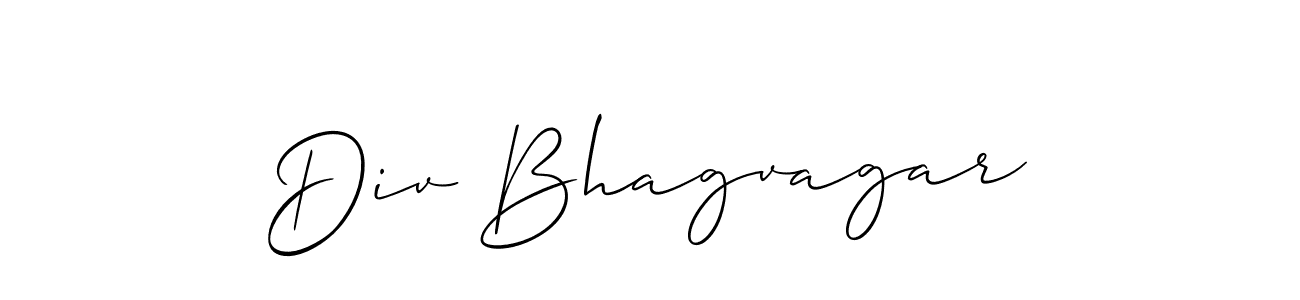 Make a beautiful signature design for name Div Bhagvagar. With this signature (Allison_Script) style, you can create a handwritten signature for free. Div Bhagvagar signature style 2 images and pictures png