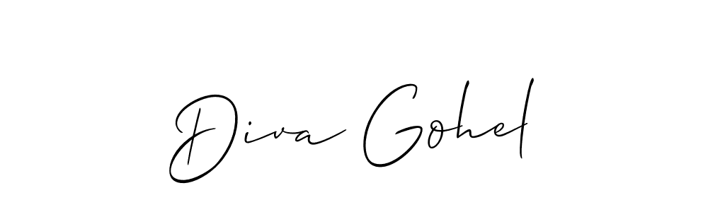 Design your own signature with our free online signature maker. With this signature software, you can create a handwritten (Allison_Script) signature for name Diva Gohel. Diva Gohel signature style 2 images and pictures png