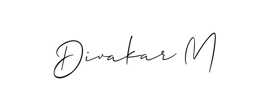 Divakar M stylish signature style. Best Handwritten Sign (Allison_Script) for my name. Handwritten Signature Collection Ideas for my name Divakar M. Divakar M signature style 2 images and pictures png