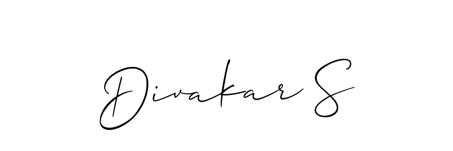 It looks lik you need a new signature style for name Divakar S. Design unique handwritten (Allison_Script) signature with our free signature maker in just a few clicks. Divakar S signature style 2 images and pictures png