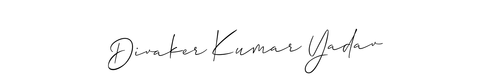 Make a beautiful signature design for name Divaker Kumar Yadav. With this signature (Allison_Script) style, you can create a handwritten signature for free. Divaker Kumar Yadav signature style 2 images and pictures png