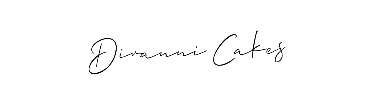 You should practise on your own different ways (Allison_Script) to write your name (Divanni Cakes) in signature. don't let someone else do it for you. Divanni Cakes signature style 2 images and pictures png