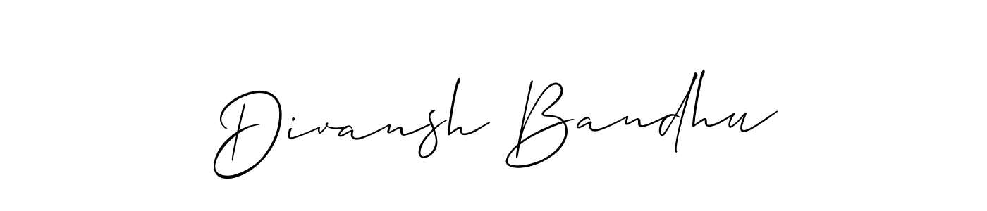 How to make Divansh Bandhu signature? Allison_Script is a professional autograph style. Create handwritten signature for Divansh Bandhu name. Divansh Bandhu signature style 2 images and pictures png
