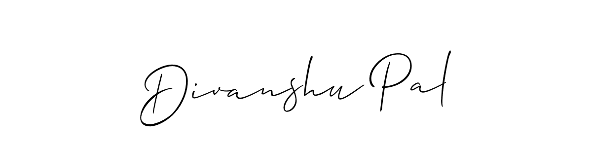Also You can easily find your signature by using the search form. We will create Divanshu Pal name handwritten signature images for you free of cost using Allison_Script sign style. Divanshu Pal signature style 2 images and pictures png