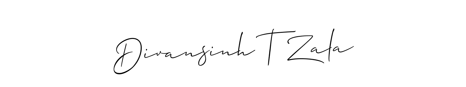 Best and Professional Signature Style for Divansinh T Zala. Allison_Script Best Signature Style Collection. Divansinh T Zala signature style 2 images and pictures png