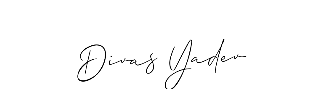 You should practise on your own different ways (Allison_Script) to write your name (Divas Yadev) in signature. don't let someone else do it for you. Divas Yadev signature style 2 images and pictures png