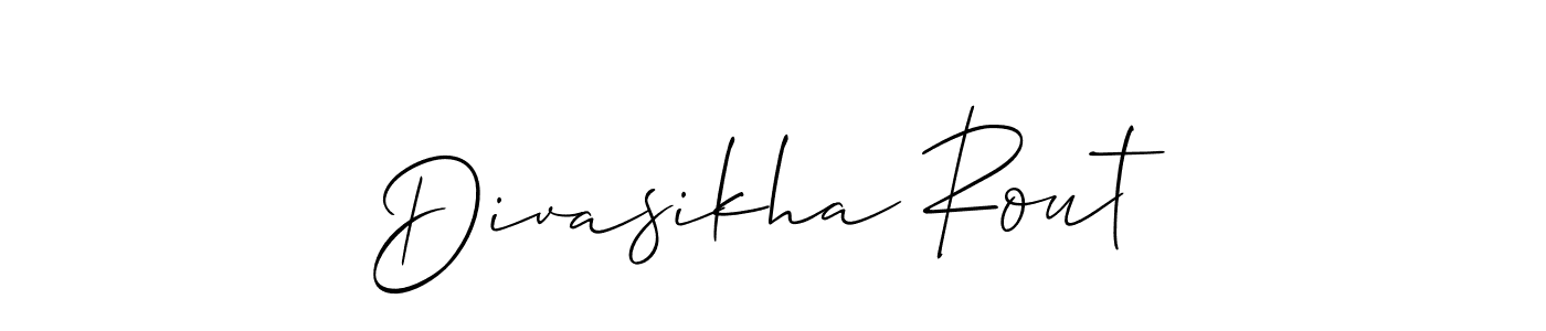 Use a signature maker to create a handwritten signature online. With this signature software, you can design (Allison_Script) your own signature for name Divasikha Rout. Divasikha Rout signature style 2 images and pictures png