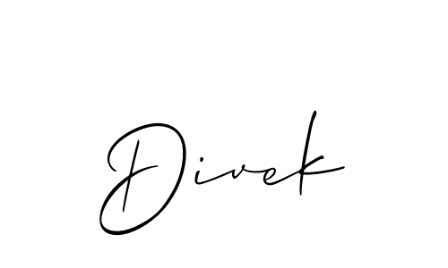 Allison_Script is a professional signature style that is perfect for those who want to add a touch of class to their signature. It is also a great choice for those who want to make their signature more unique. Get Divek name to fancy signature for free. Divek signature style 2 images and pictures png