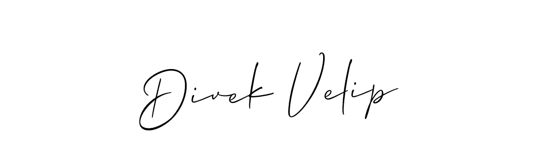 The best way (Allison_Script) to make a short signature is to pick only two or three words in your name. The name Divek Velip include a total of six letters. For converting this name. Divek Velip signature style 2 images and pictures png