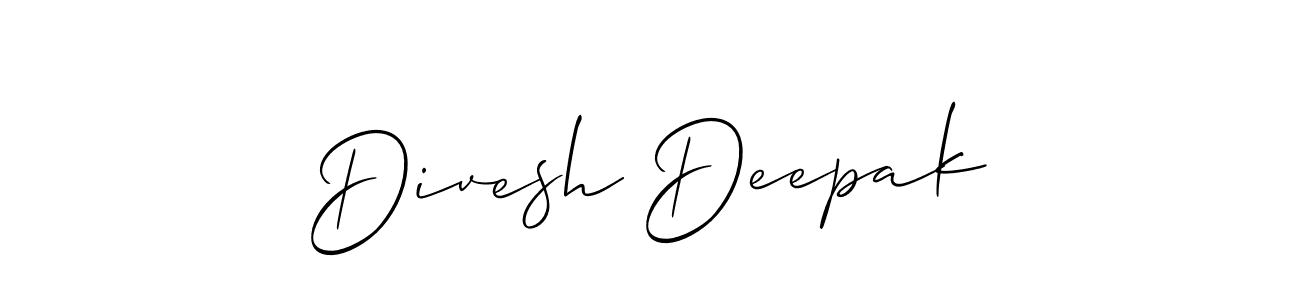 Also we have Divesh Deepak name is the best signature style. Create professional handwritten signature collection using Allison_Script autograph style. Divesh Deepak signature style 2 images and pictures png
