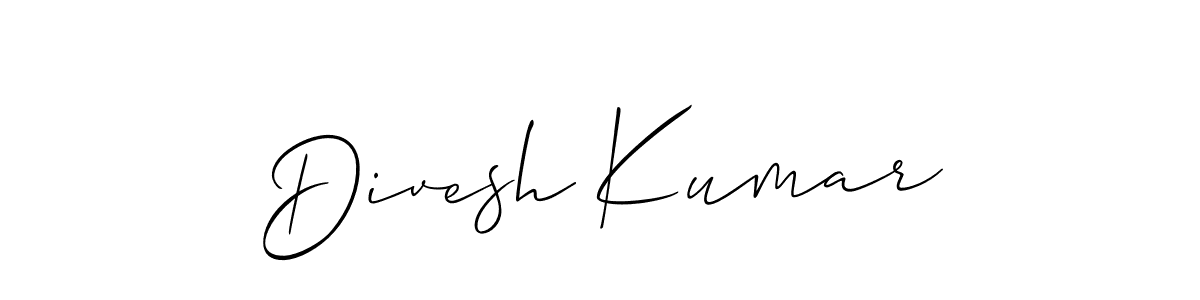 Make a beautiful signature design for name Divesh Kumar. With this signature (Allison_Script) style, you can create a handwritten signature for free. Divesh Kumar signature style 2 images and pictures png