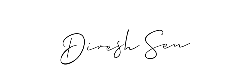 Make a beautiful signature design for name Divesh Sen. With this signature (Allison_Script) style, you can create a handwritten signature for free. Divesh Sen signature style 2 images and pictures png