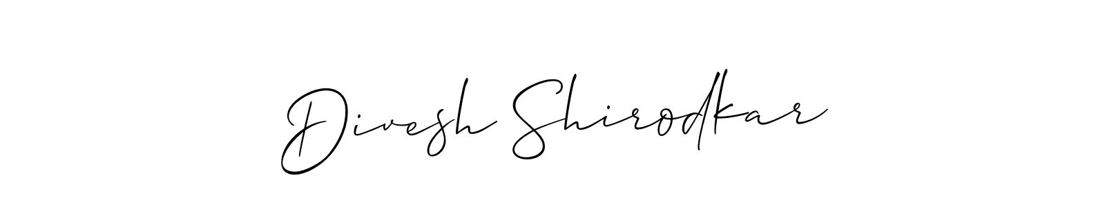 Create a beautiful signature design for name Divesh Shirodkar. With this signature (Allison_Script) fonts, you can make a handwritten signature for free. Divesh Shirodkar signature style 2 images and pictures png
