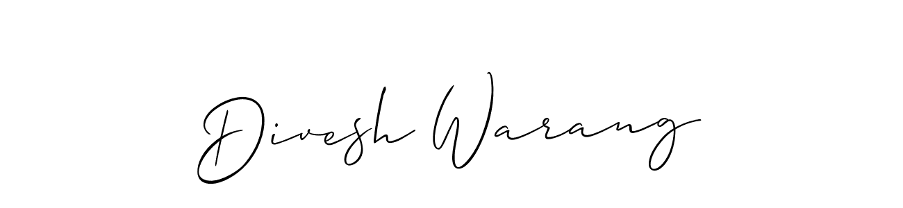 Use a signature maker to create a handwritten signature online. With this signature software, you can design (Allison_Script) your own signature for name Divesh Warang. Divesh Warang signature style 2 images and pictures png
